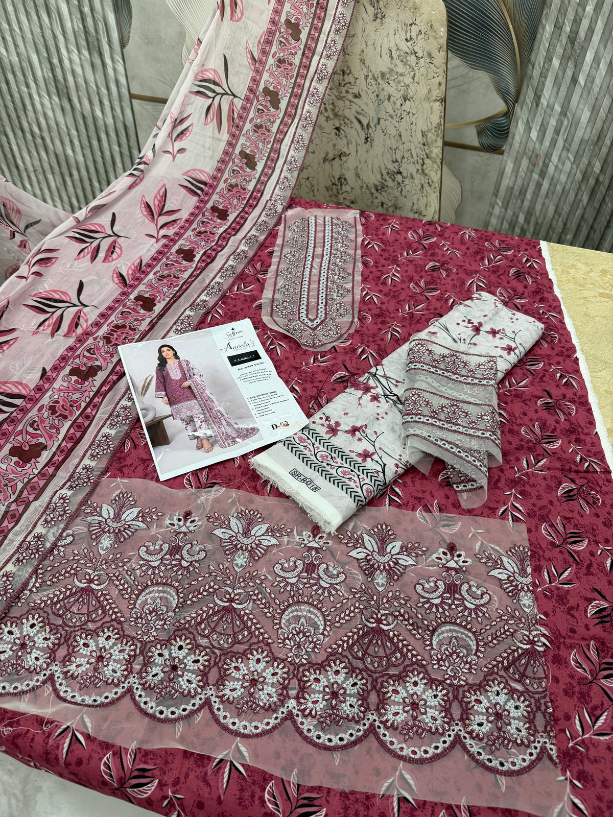 ANEELA ,S hit code one colour one design pure cotton lawn partywear dress