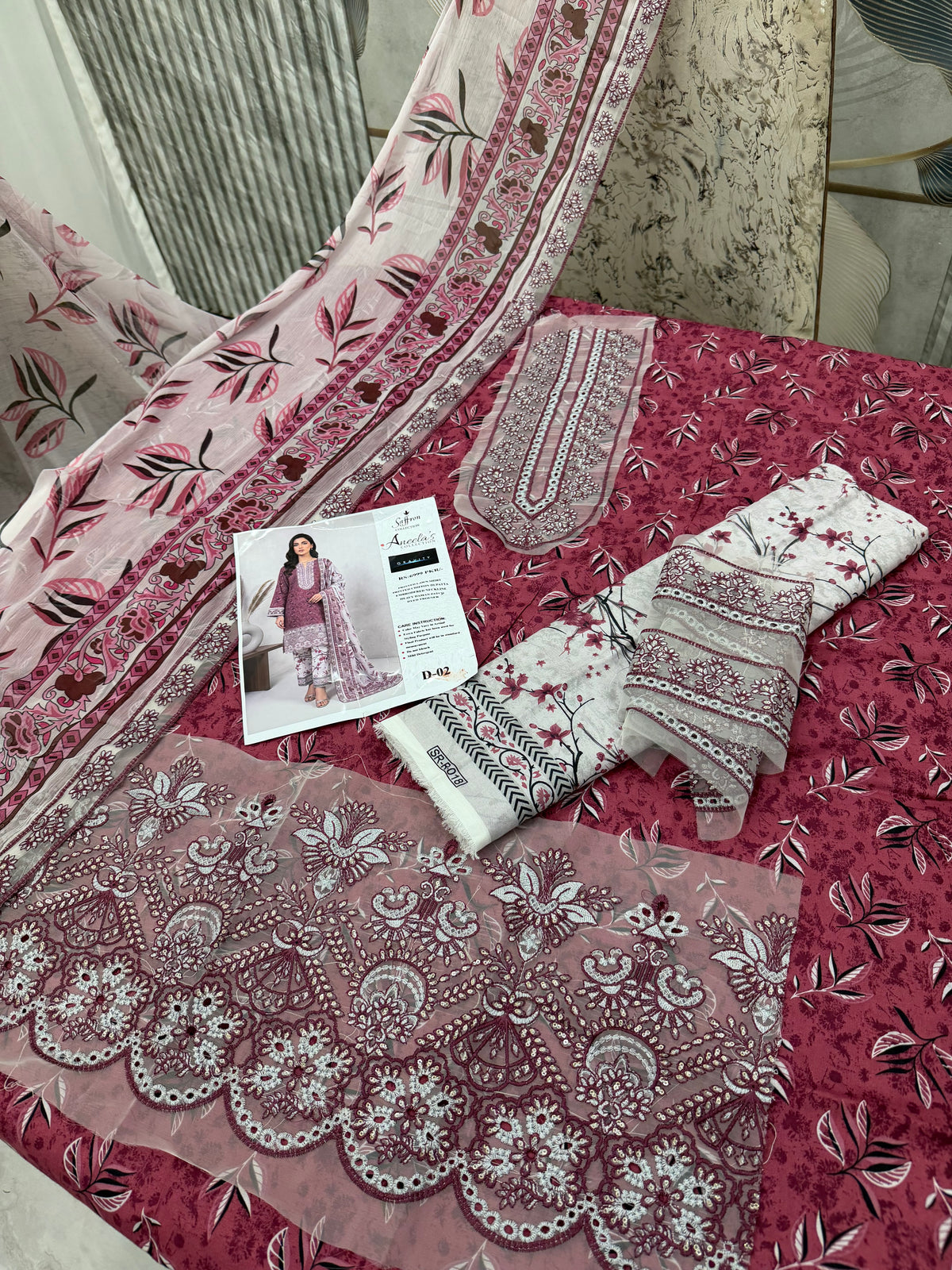 ANEELA ,S hit code one colour one design pure cotton lawn partywear dress
