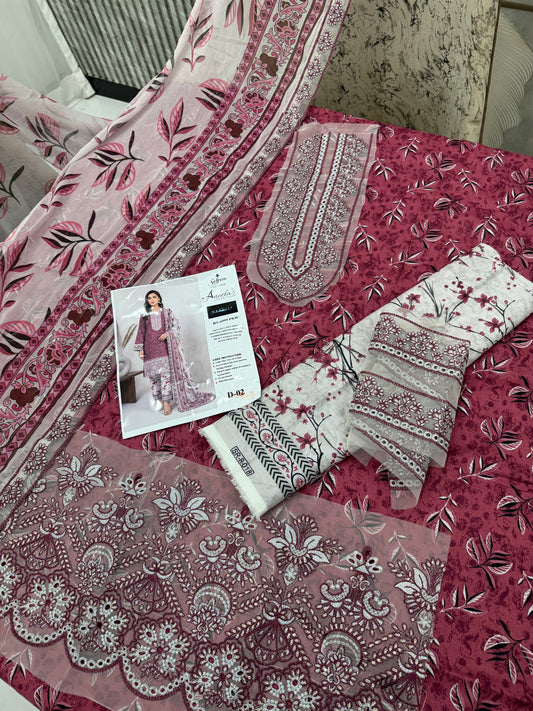 ANEELA ,S hit code one colour one design pure cotton lawn partywear dress