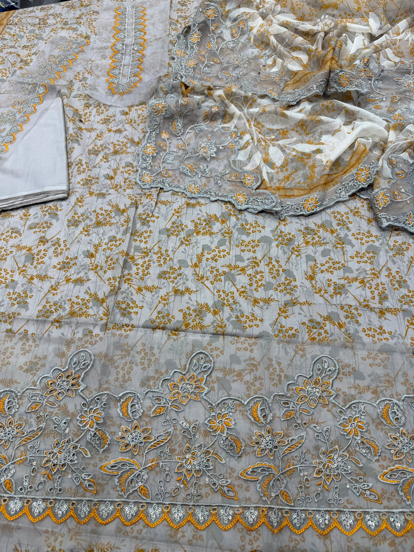 Fancy luxury party wear suit 50% OFF SALE LAWN WITH HEAVY EMBROIDERY CHIFFON DUPATA